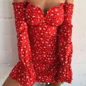 TIGER MIST Red Floral Dress ❤️‍🔥